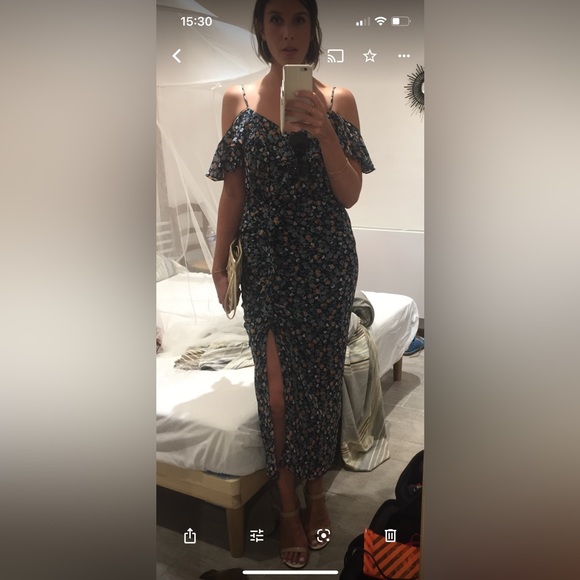 Veronica Beard Marilyn Cold Shoulder Ruffle Dress - Picture 2 of 10